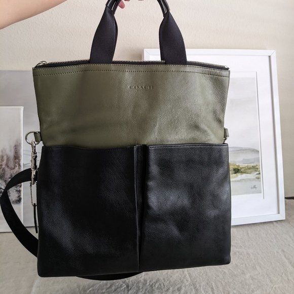 Coach Travel/Carry-on Large Purse/ Large Crossbody - Green and Black - Picture 1 of 6